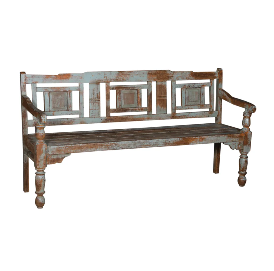 Artisan Crafted Teak Bench - Image 2
