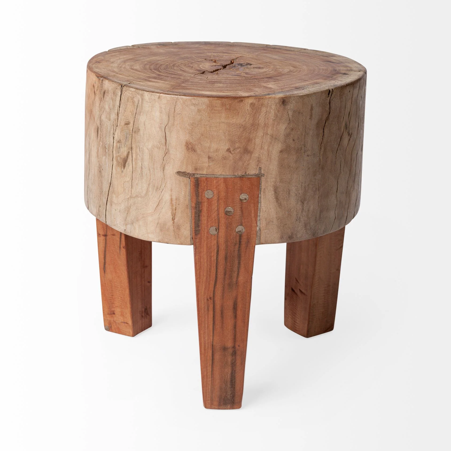 Asco Rustic Wood Stool - Image 4