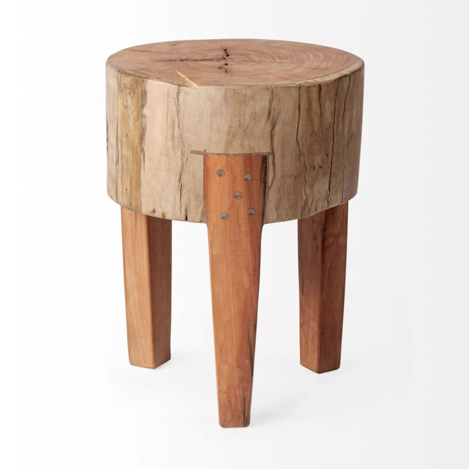 Asco Rustic Wood Stool - Image 6