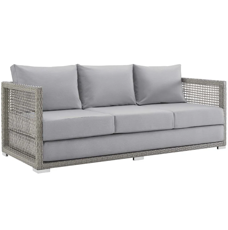 Aura Outdoor Patio Wicker Rattan Sofa - Image 3