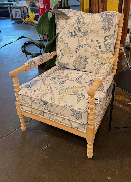 Blue and White Accent Chair - Image 2