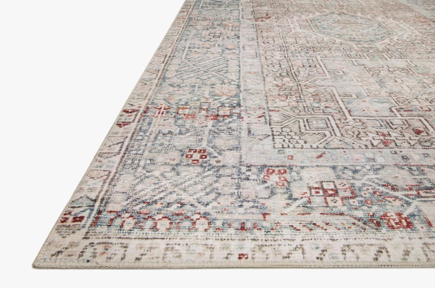 Chris Loves Julia  X Loloi Jules Rug in Natural/Ocean - Image 3