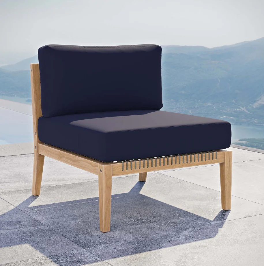 Clearwater Outdoor Patio Teak Armless Chair - Image 2