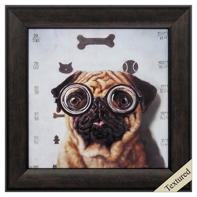 Framed Animal Wall Art "Canine Eye Exam"