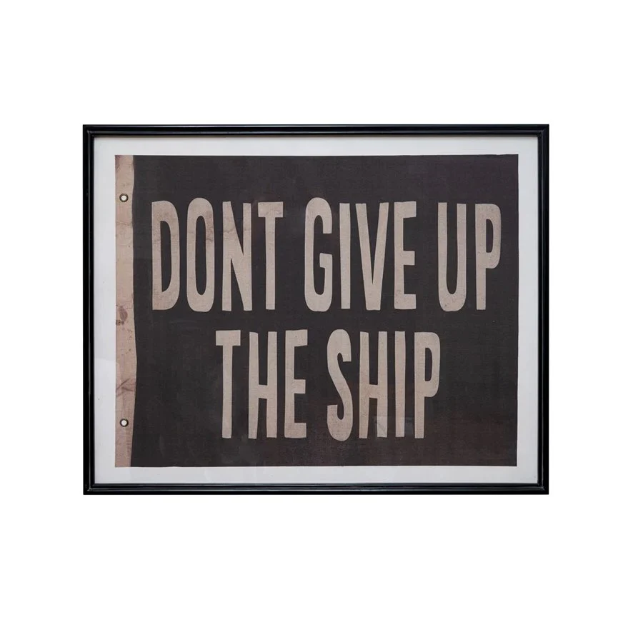 Framed Vintage Reproduction Flag Don't Give Up