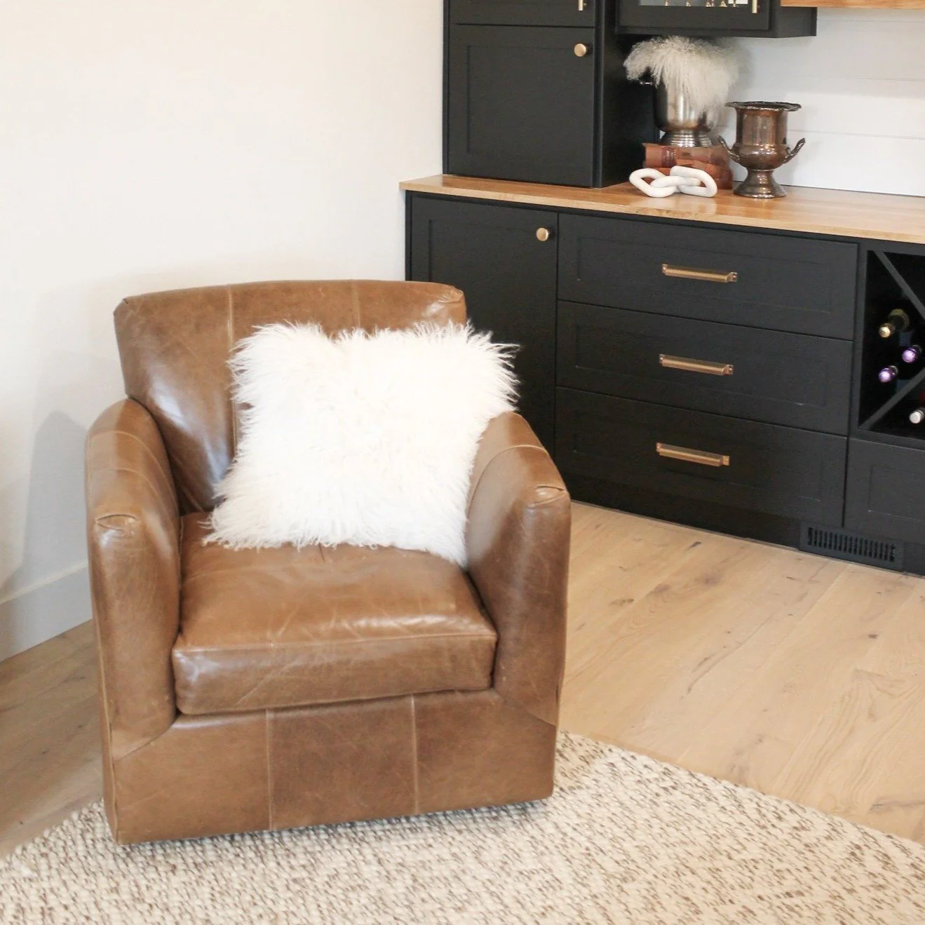 Grayson Leather Swivel Accent Chair - Image 2
