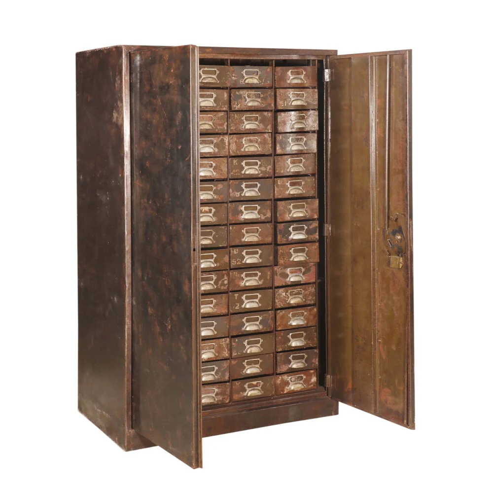 Handcrafted Iron Cabinet with Drawers - Image 2