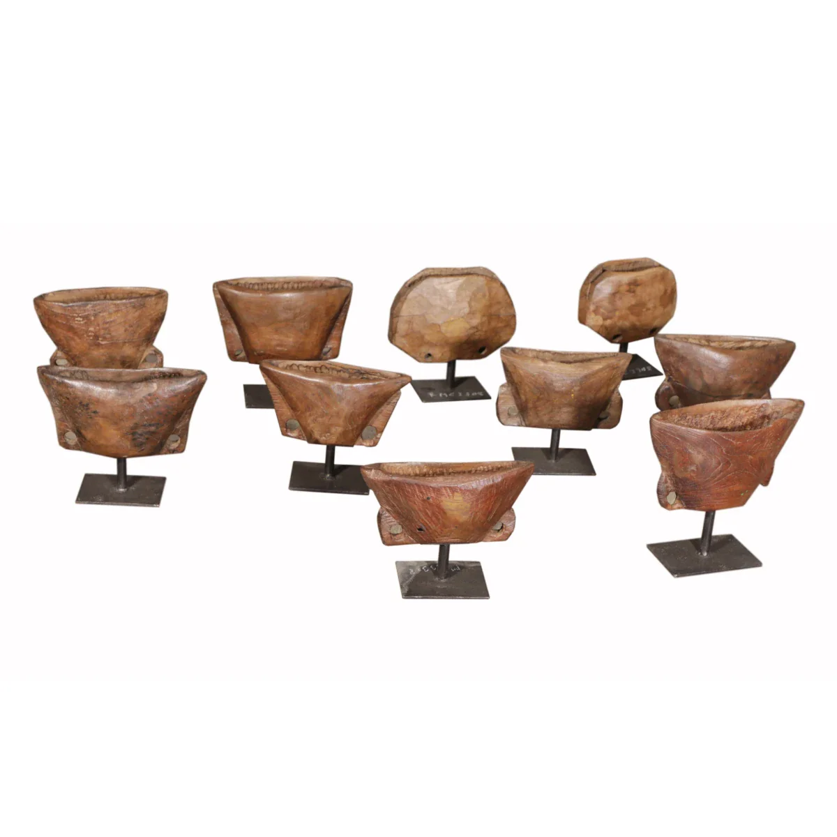 Handcrafted Teak Wood Bowl with Iron Stand - Image 2