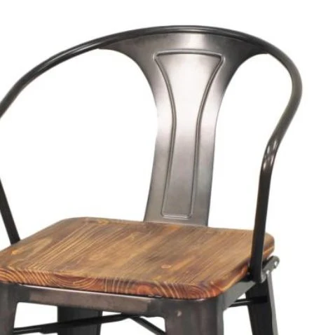 Metropolis Wood Seat High Back Stool - Image 6