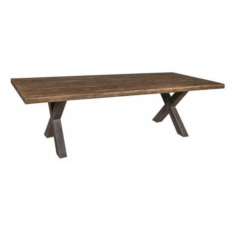 Iron Dining Table with Teak Tabletop - Image 2