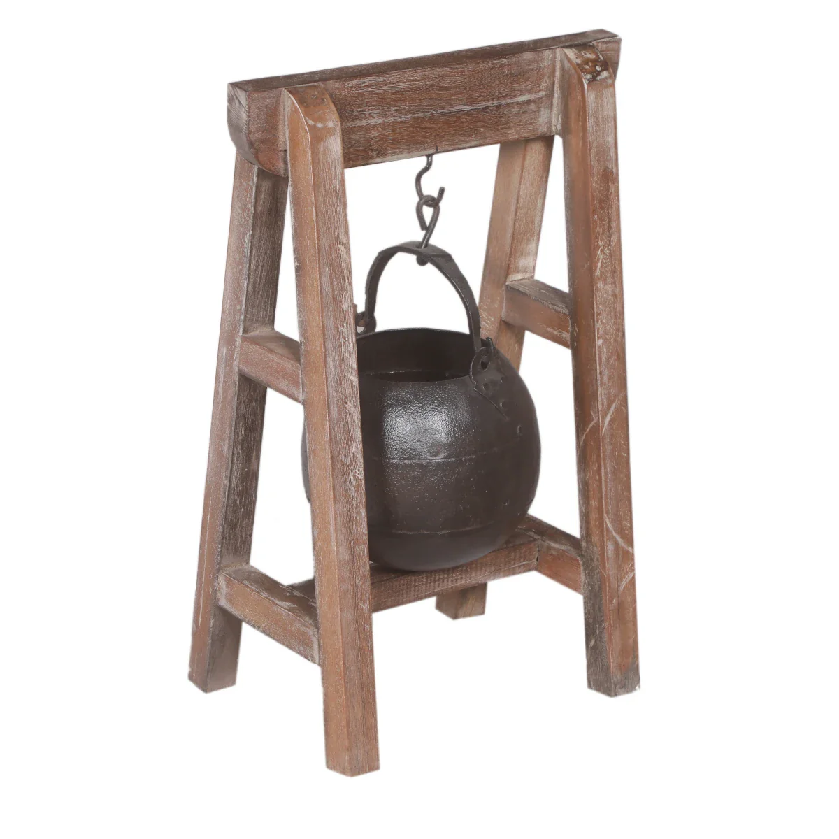 Iron Planter with Teak Stand - Image 4