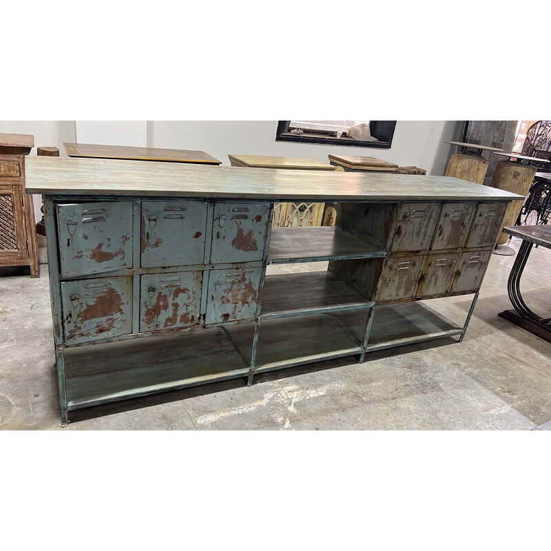 Iron Sideboard with Wooden Tabletop - Image 4