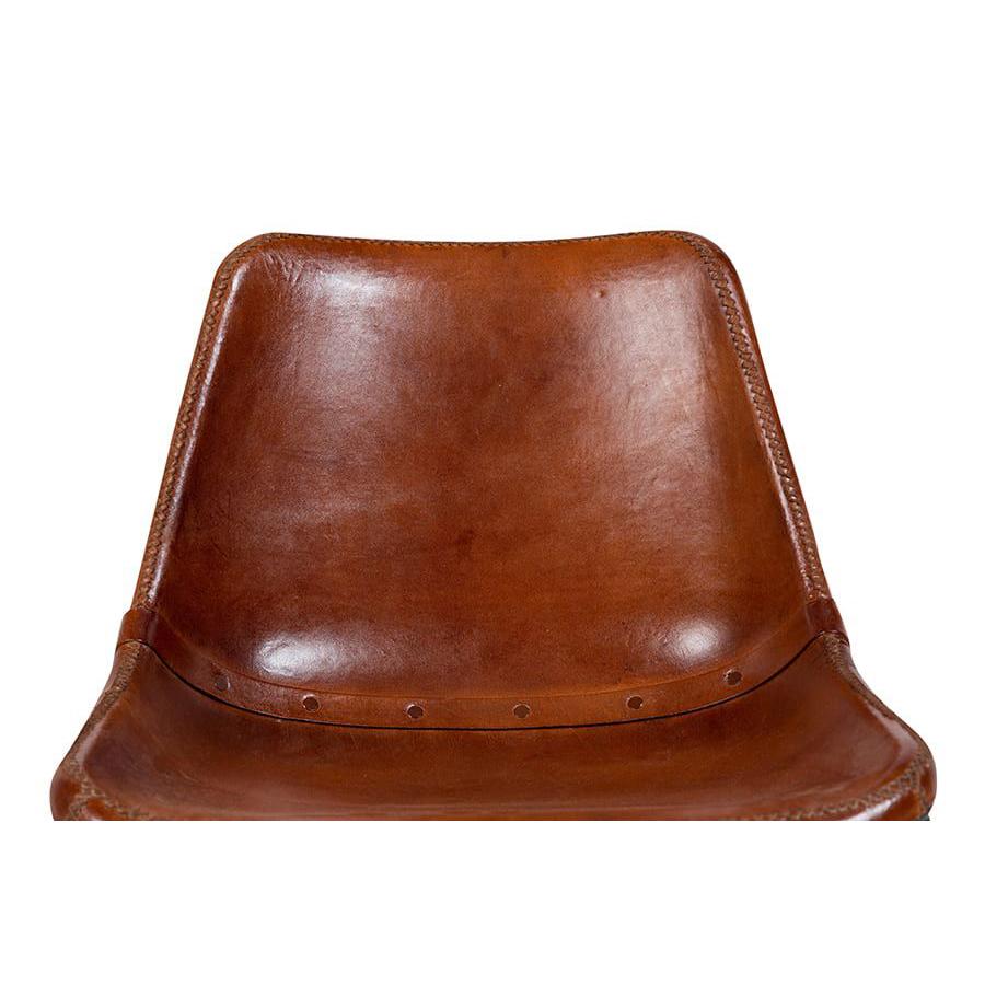Leather Dining Chair with Metal Base - Image 9
