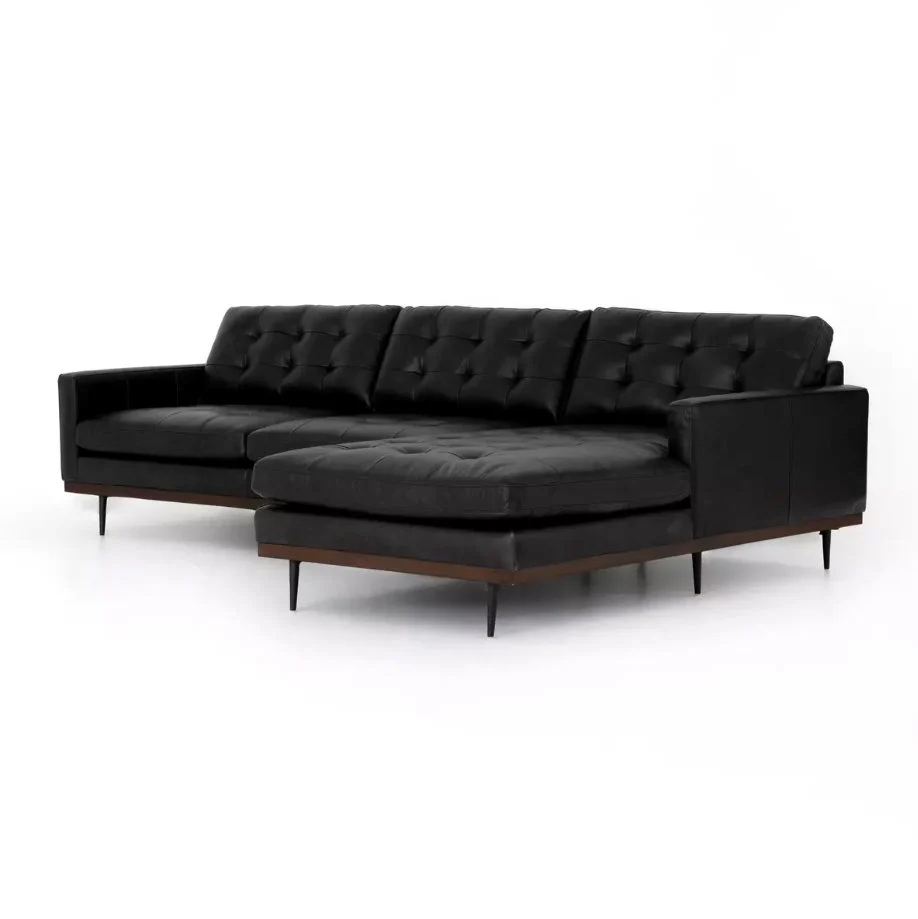 Lexi 2 Piece Leather Sectional with Chaise - Image 10