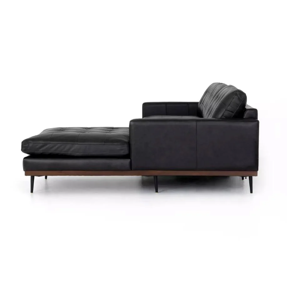 Lexi 2 Piece Leather Sectional with Chaise - Image 16