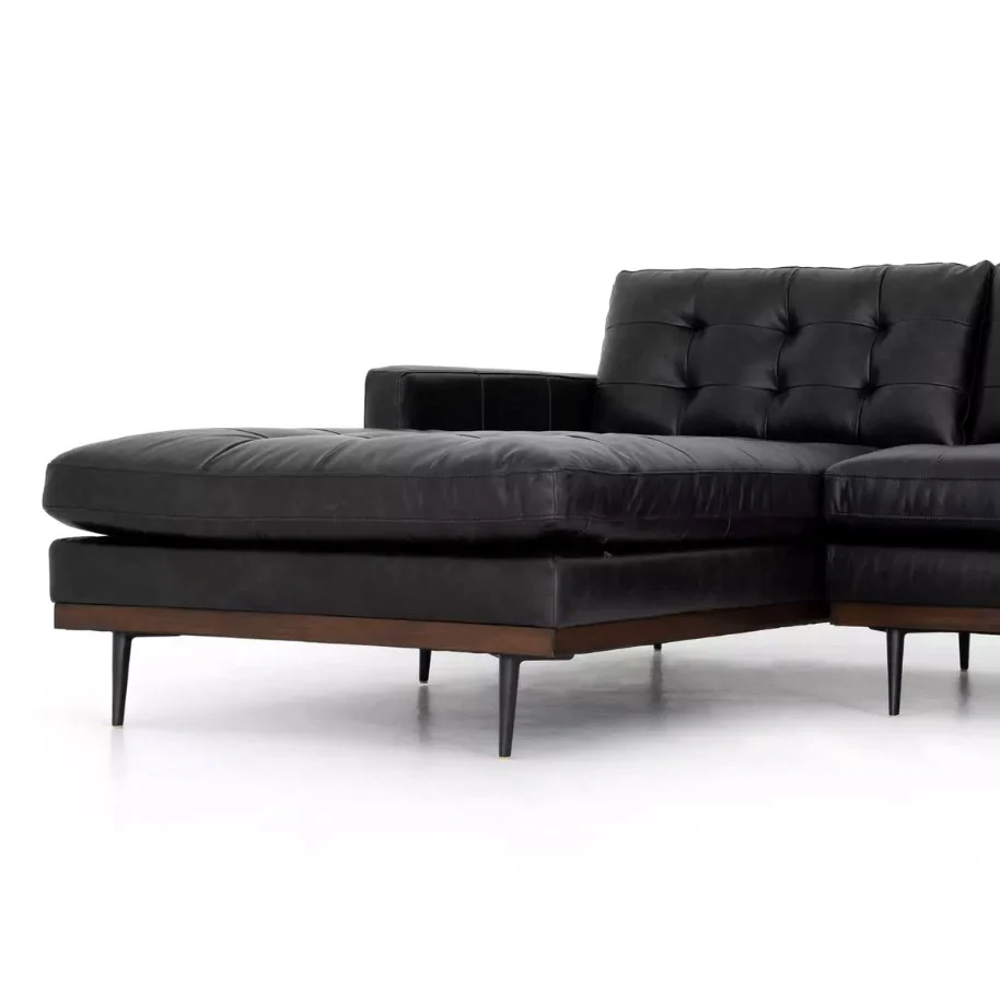 Lexi 2 Piece Leather Sectional with Chaise - Image 31