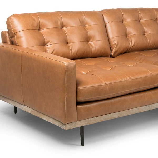 Lexi 2 Piece Leather Sectional with Chaise - Image 4
