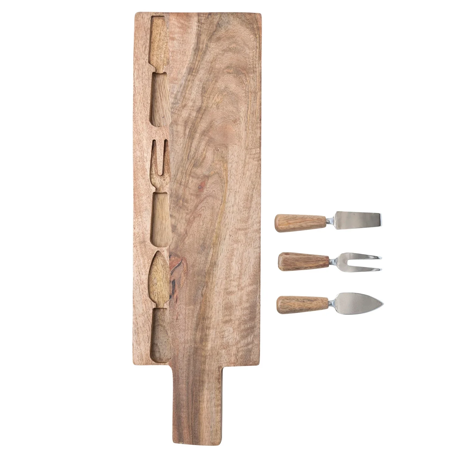 Mango Wood Cheese Board with Utensils - Image 3