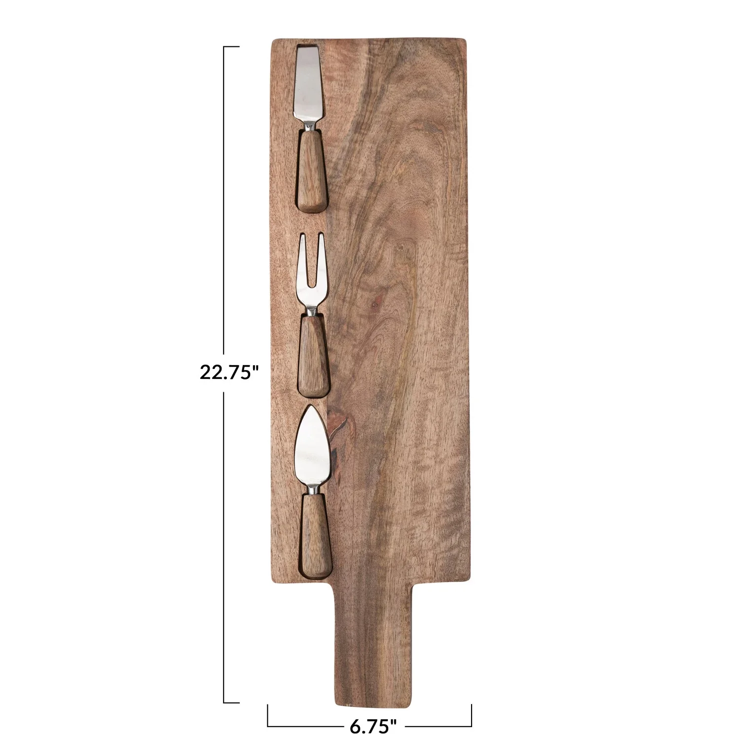 Mango Wood Cheese Board with Utensils - Image 4