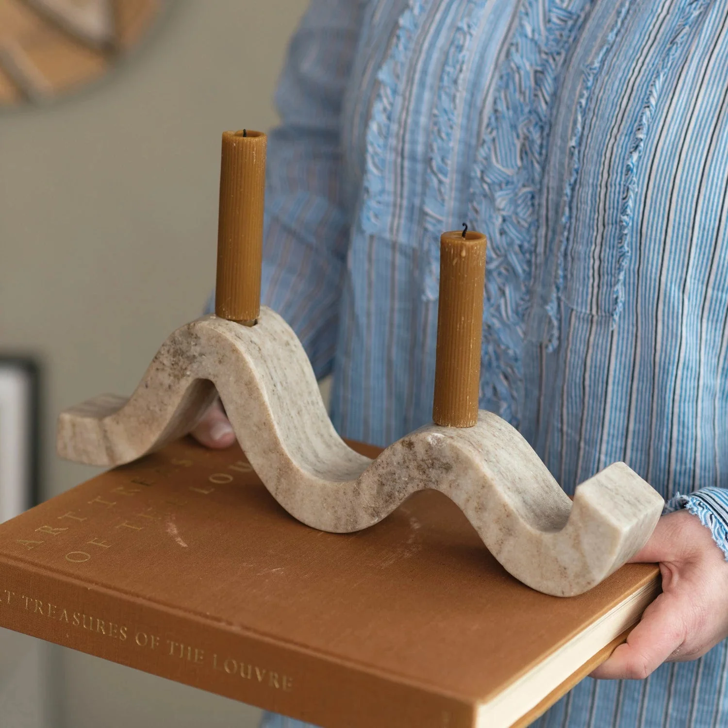 Marble Wave Taper Candle Holder - Image 2