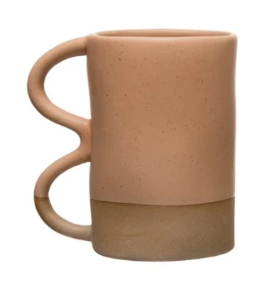 Matte Speckled Stoneware Squiggle Handle Mug - Image 3