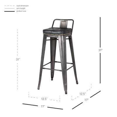 Metropolis Low Back Bar Stool - Image 5