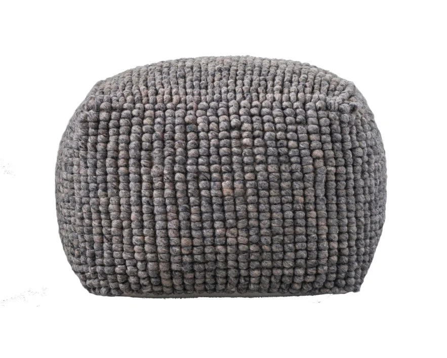 New Zealand Wool & Cotton Pouf - Image 3