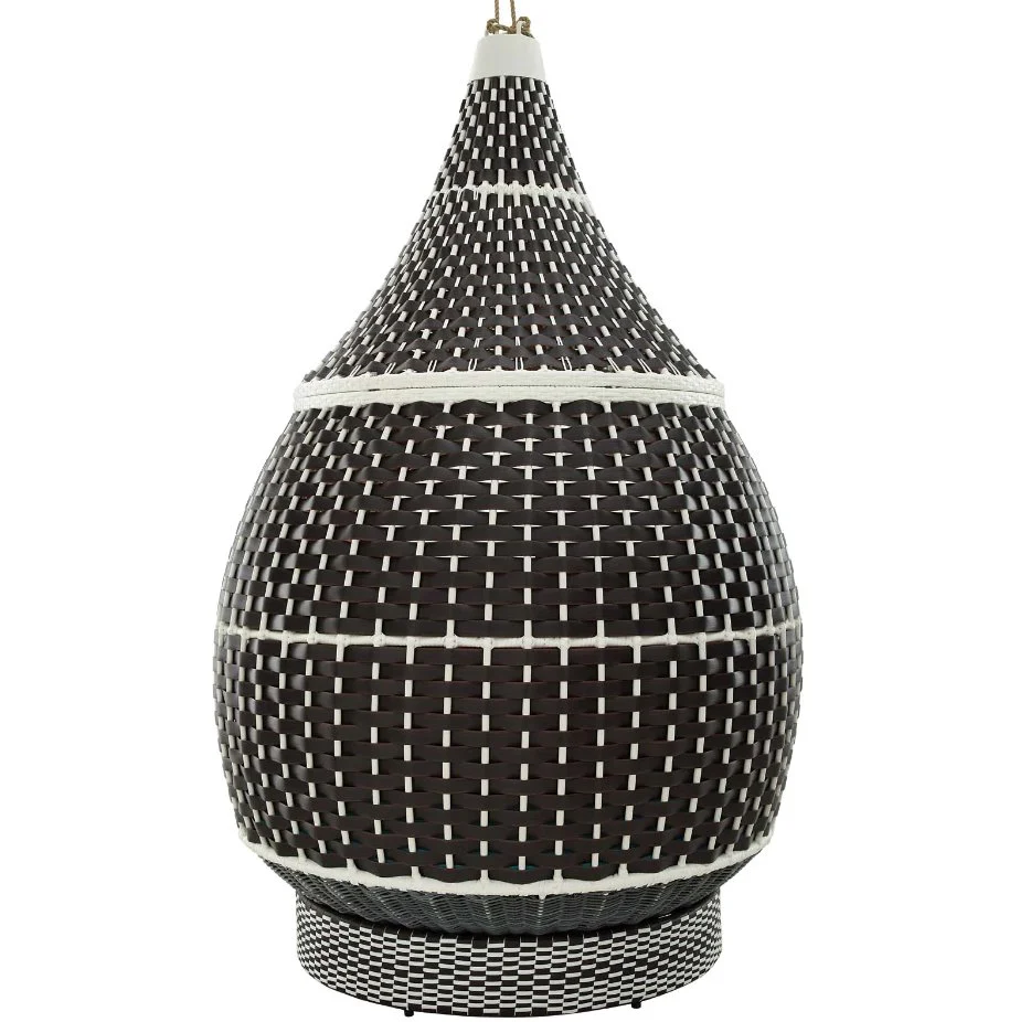 Palace Outdoor Patio Wicker Rattan Hanging Pod - Image 10