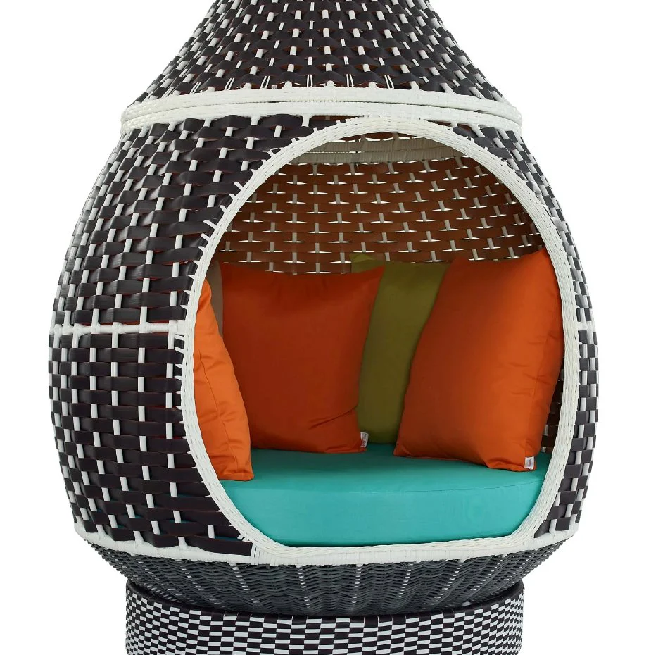 Palace Outdoor Patio Wicker Rattan Hanging Pod - Image 6