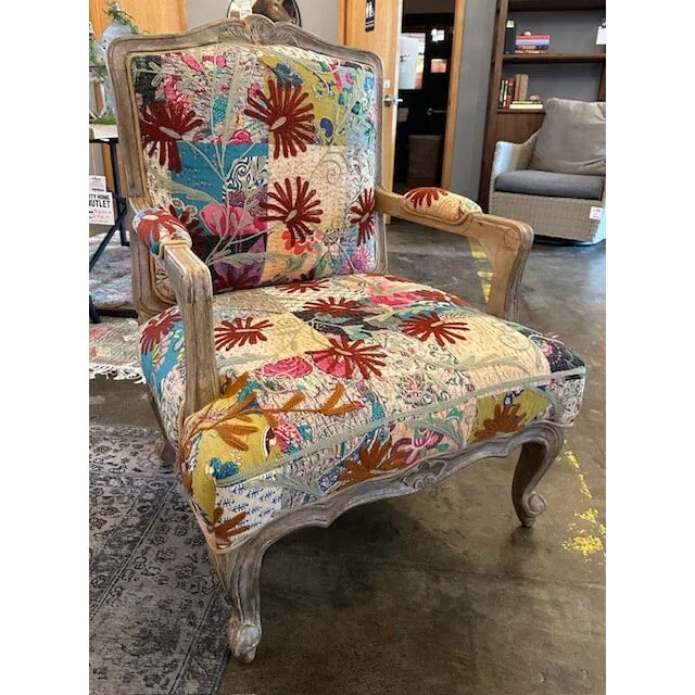 Patchwork Patterned Accent Chair