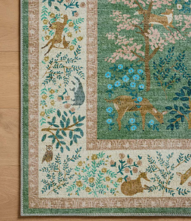 Rifle Paper Co. X Loloi Canopy Rug in Sage/Blush - Image 2