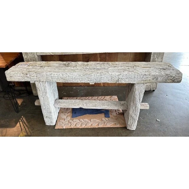 Rustic Whitewash Beam Console