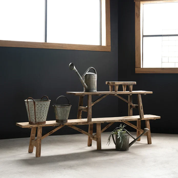 Rustic Wood Shop Bench - Image 3