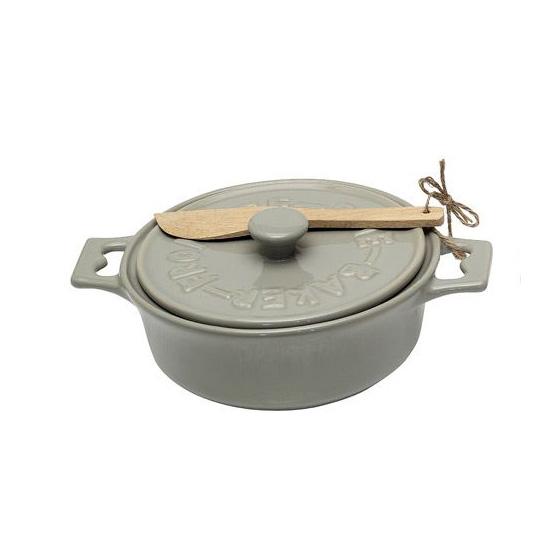 Stoneware Brie Baker with Wood Spreader - Image 3