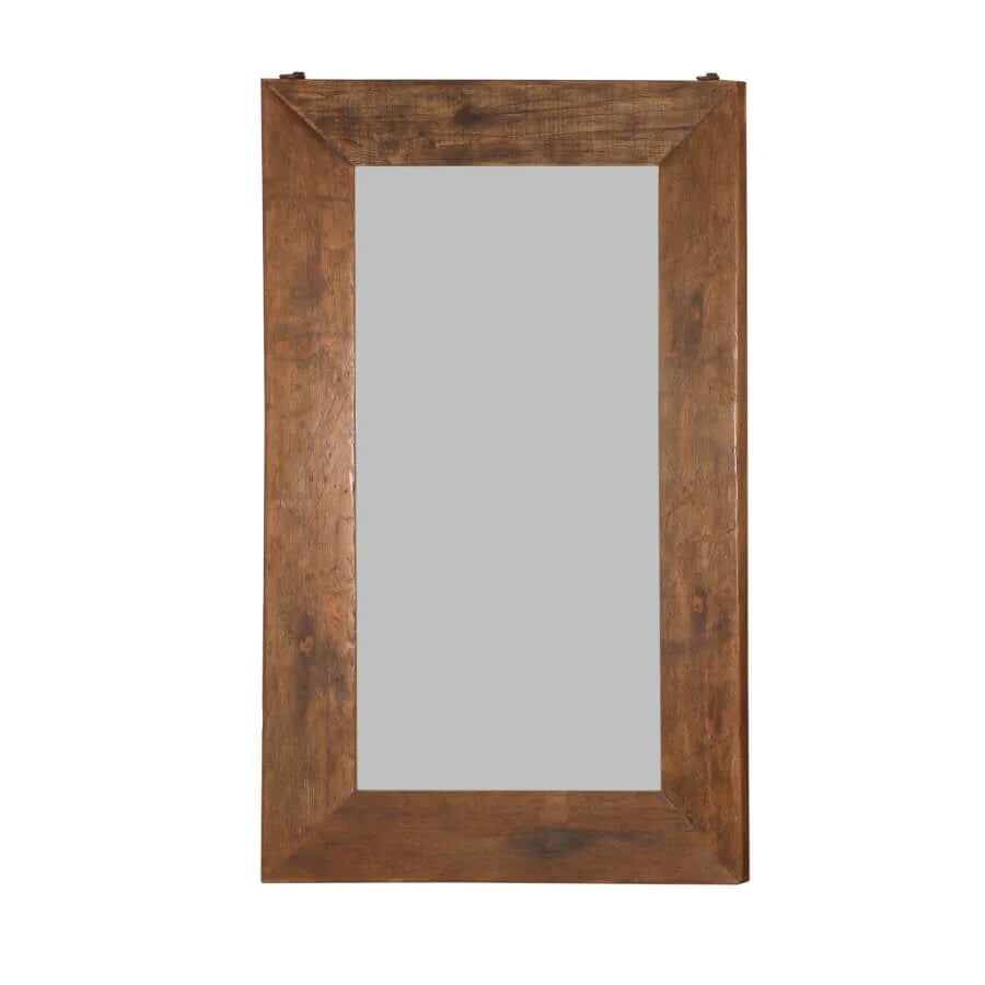 Tall Teak Frame Mirror - Image 3
