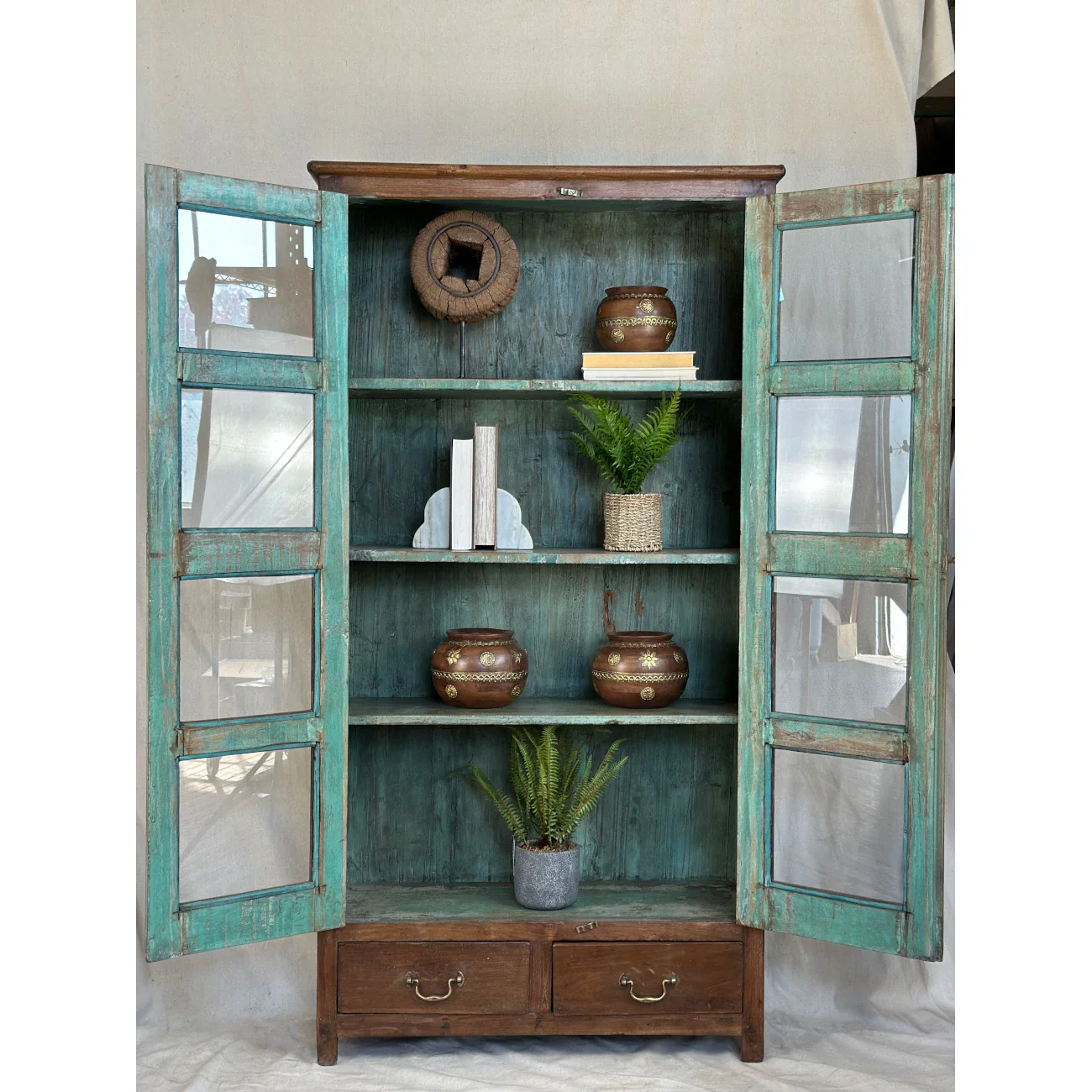 Teak Cabinet with Glass