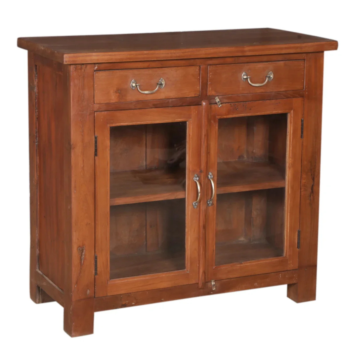 Teak Cabinet with Glass and Drawers - Image 3