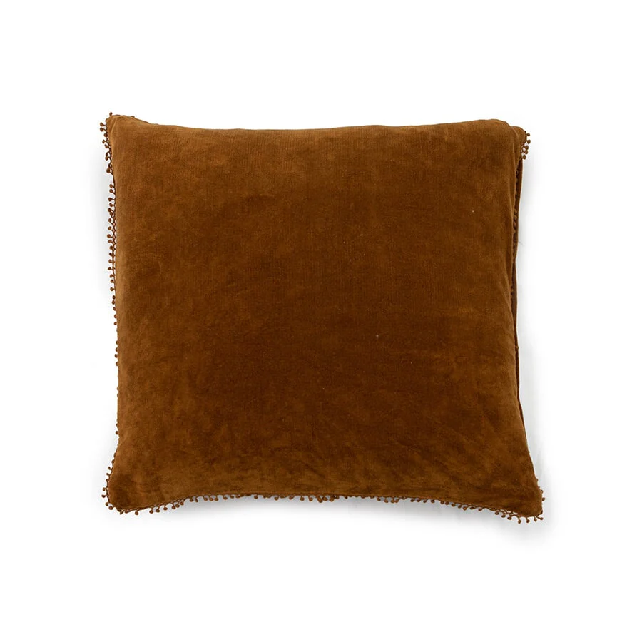 Velvet Pillow with Poms - Image 4