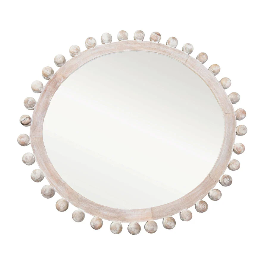 Whitewash 39" Mango Wood Mirror - Image 2