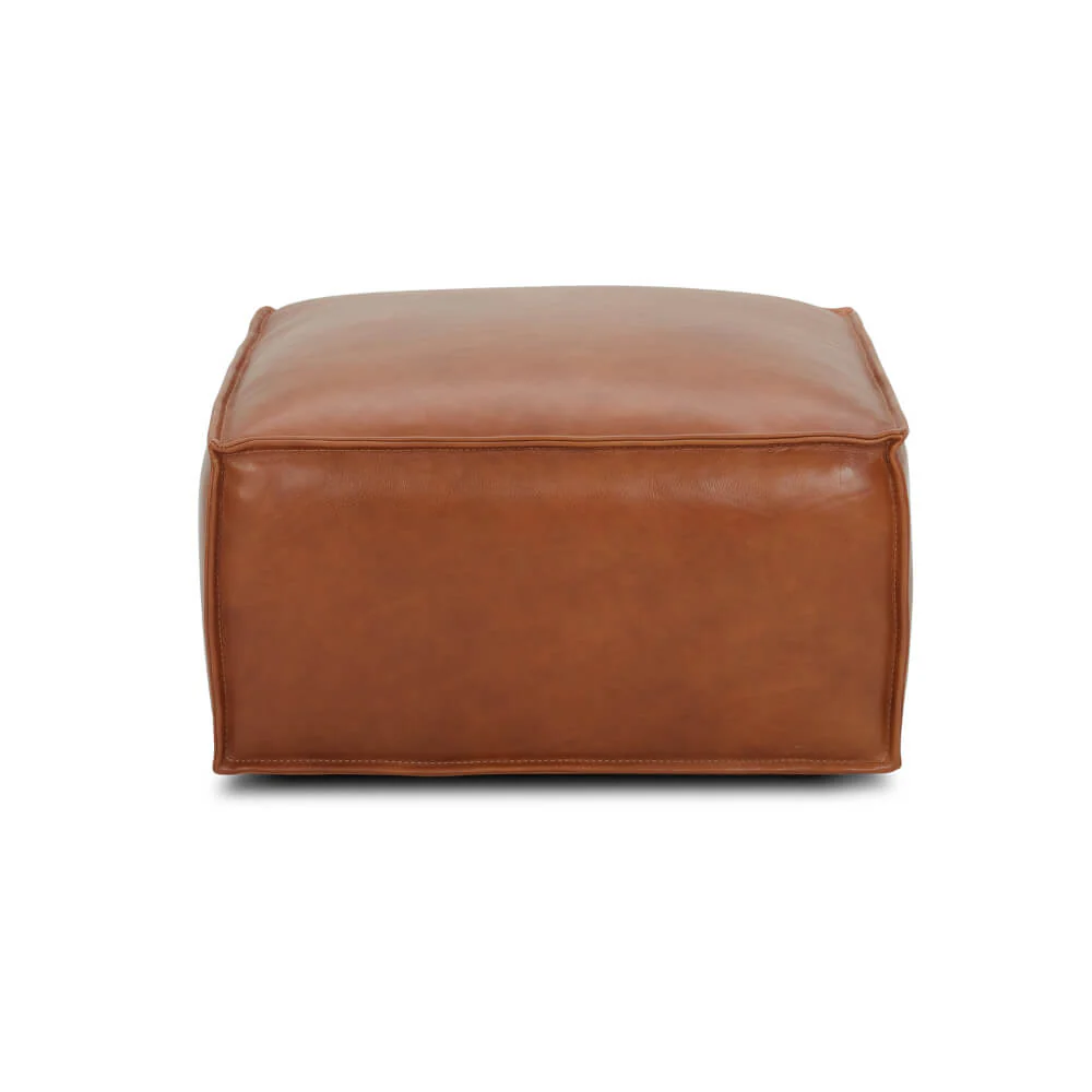 Zander Leather Ottoman - Image 2
